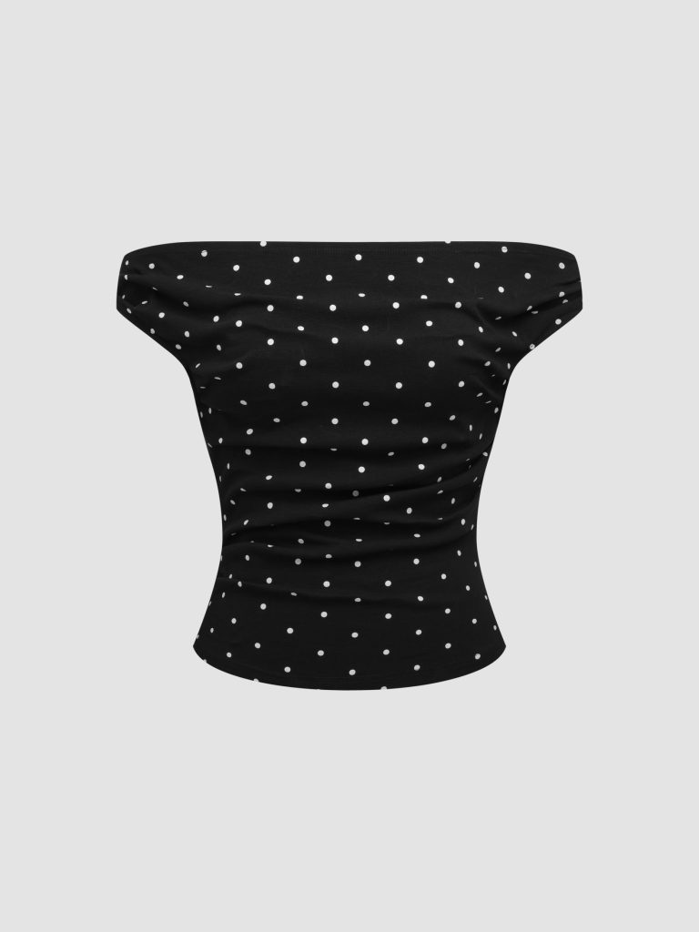 Cider Polka Dots Ruched Top