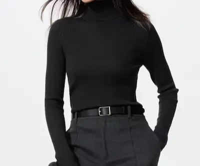 MERINO RIBBED TURTLENECK SWEATER Uniqlo