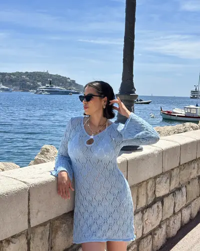 Blue Knit Dress, South of France, Vacation Outfit, Stylish, Outfit Ideas, Beach Style, French Riviera