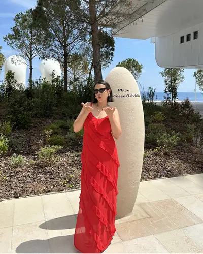 Red Commense Dress, fashion, outfit inspiration, summer style, elegant, Monaco style